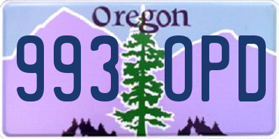 OR license plate 993OPD