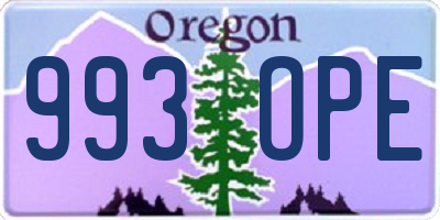 OR license plate 993OPE