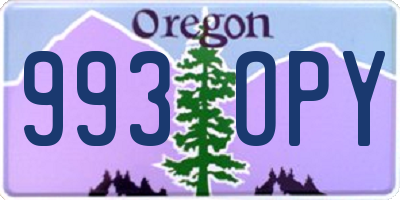 OR license plate 993OPY