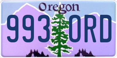 OR license plate 993ORD