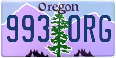 OR license plate 993ORG