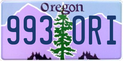 OR license plate 993ORI