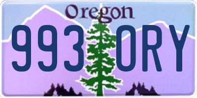 OR license plate 993ORY