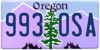 OR license plate 993OSA