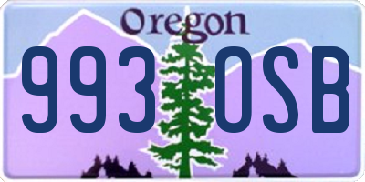 OR license plate 993OSB