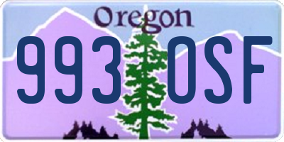 OR license plate 993OSF