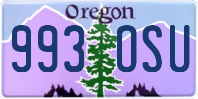 OR license plate 993OSU