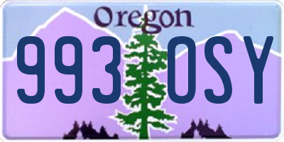 OR license plate 993OSY