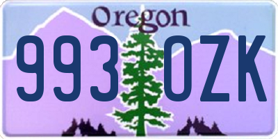 OR license plate 993OZK