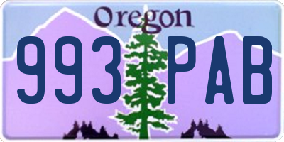 OR license plate 993PAB