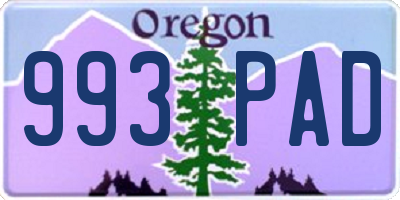 OR license plate 993PAD