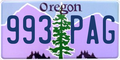 OR license plate 993PAG