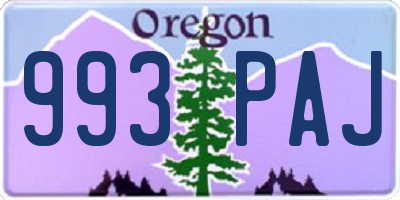 OR license plate 993PAJ