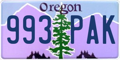 OR license plate 993PAK