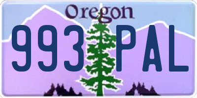 OR license plate 993PAL