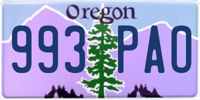 OR license plate 993PAO