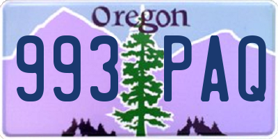 OR license plate 993PAQ