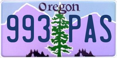 OR license plate 993PAS