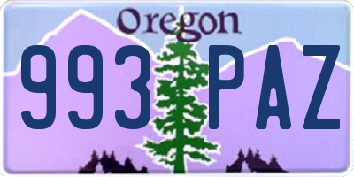 OR license plate 993PAZ