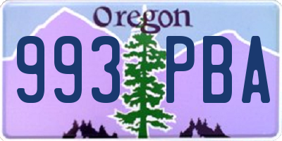 OR license plate 993PBA