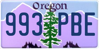 OR license plate 993PBE