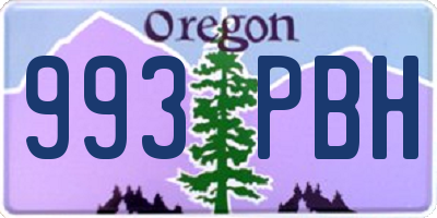 OR license plate 993PBH