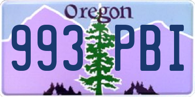 OR license plate 993PBI