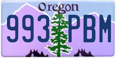 OR license plate 993PBM