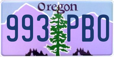 OR license plate 993PBO