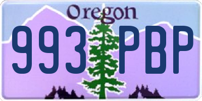 OR license plate 993PBP