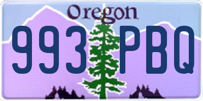 OR license plate 993PBQ
