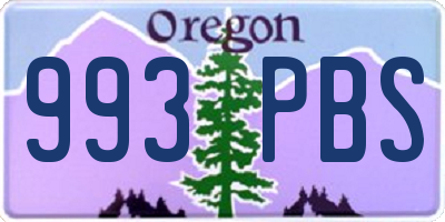OR license plate 993PBS