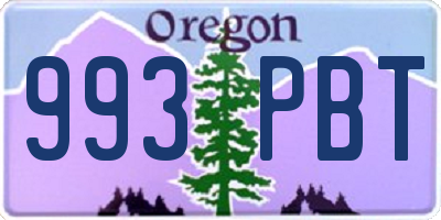OR license plate 993PBT