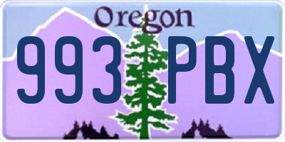 OR license plate 993PBX