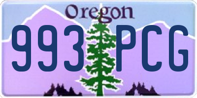 OR license plate 993PCG