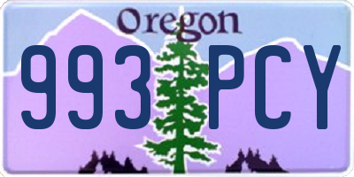 OR license plate 993PCY
