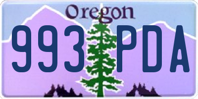 OR license plate 993PDA