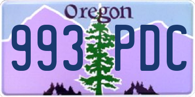 OR license plate 993PDC