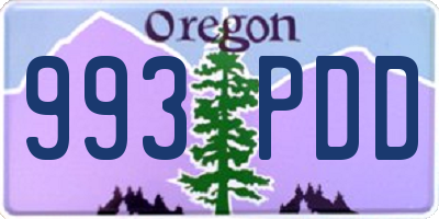 OR license plate 993PDD