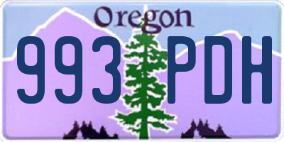 OR license plate 993PDH