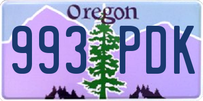 OR license plate 993PDK