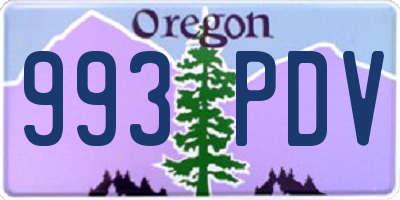 OR license plate 993PDV