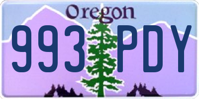 OR license plate 993PDY