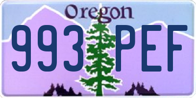 OR license plate 993PEF