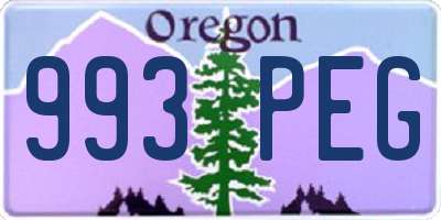 OR license plate 993PEG