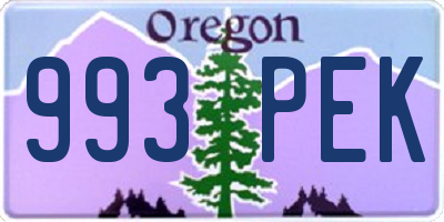OR license plate 993PEK
