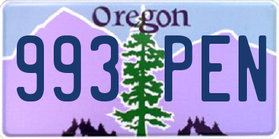 OR license plate 993PEN