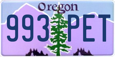 OR license plate 993PET