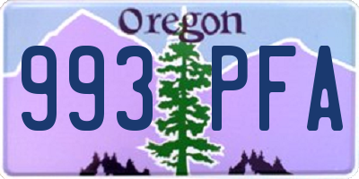 OR license plate 993PFA