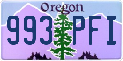 OR license plate 993PFI